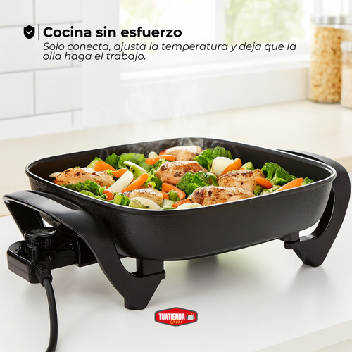 Olla Eléctrica Sartén Multiuso Antiadherente 1300w 3 Litros Negro 00