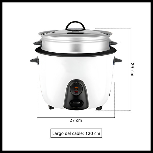 Arrocera Vaporera Olla Eléctrica Antiadherente 700w 2 Litros