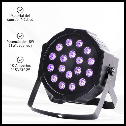 Luz Proton Par 18 Led Rgb Luces Iluminación Dj Para Fiestas