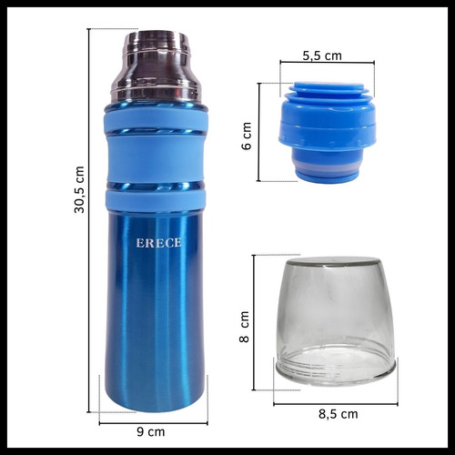 Termo Acero Inoxidable Engomado De 1 Litro Con Pico Push    