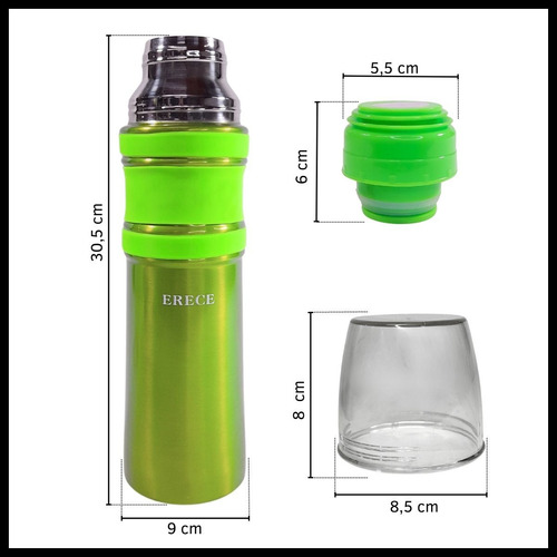 Termo Acero Inoxidable Engomado De 1 Litro Con Pico Push    