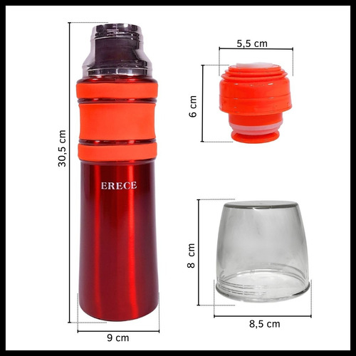 Termo Acero Inoxidable Engomado De 1 Litro Con Pico Push    