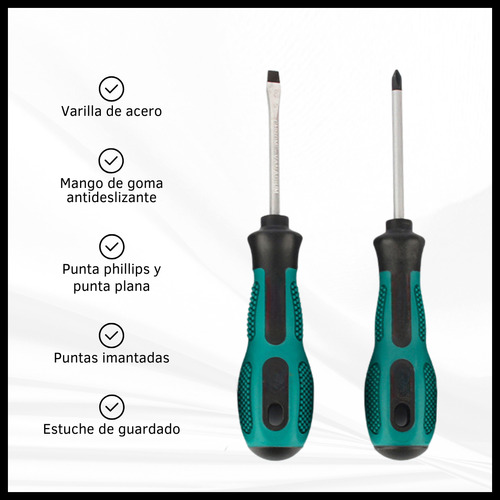 Set Juego Herramientas Manuales Destornillador Llaves Pinza