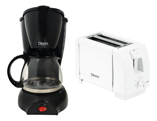 Combo Tostadora 2 Ranuras 6 Niveles+cafetera Semi Automatica