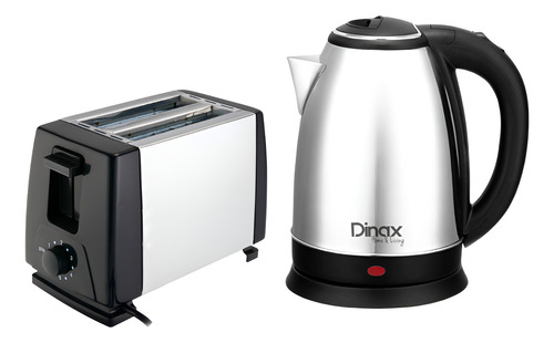 Combo Tostadora Y Pava Eléctrica Acero Inoxidable 2 Lts Oryx