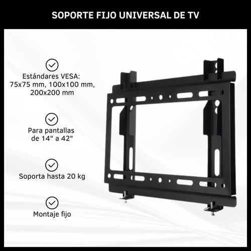 Soporte Fijo Universal Tv Para Pantallas De 14  A 42 
