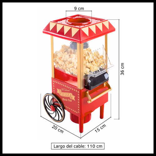 Pochoclera Vintage Aire Caliente Oryx Máquina Pochoclos Rojo