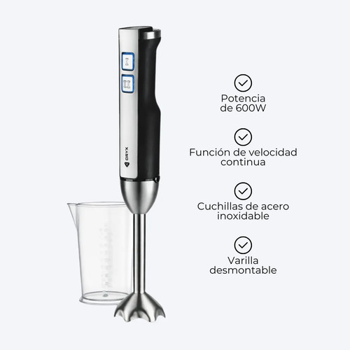 Licuadora De Mano Oryx Hb-6005a 600w 2 Potencias Plateado