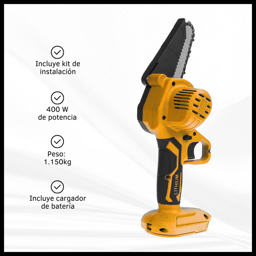Motosierra Recargable Inalámbrica 4-6 Pulgadas De Poda 400w Amarillo