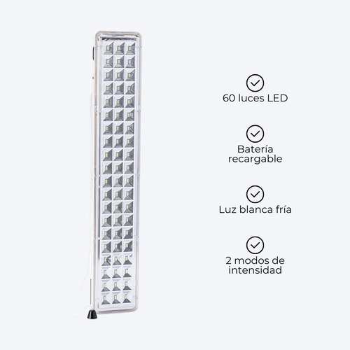 Luz De Emergencia 60 Led Luz Blanca Bateria Recargable Usb 