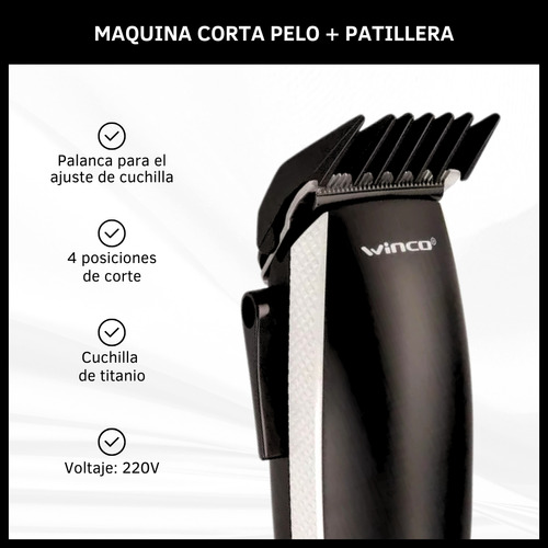 Combo Maquinas De Pelo Cortadora Patillera Accesorios Usb