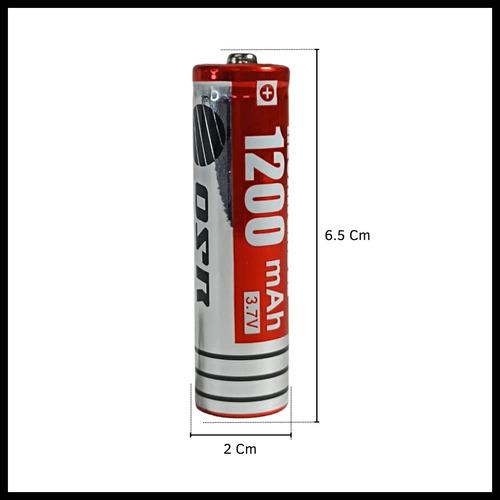 Pila Batería Recargable 3.7v Cilíndrica Blíster X2 Unidades 