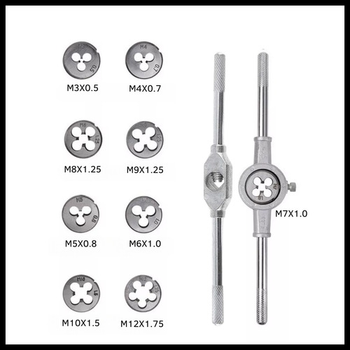 Juego De Machos Y Terrajas Kit 20 Piezas Acero Macho Hembra  Negro