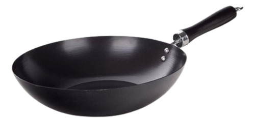 Wok Sartén Giratorio Teflón Antiadherente Mango De Madera 