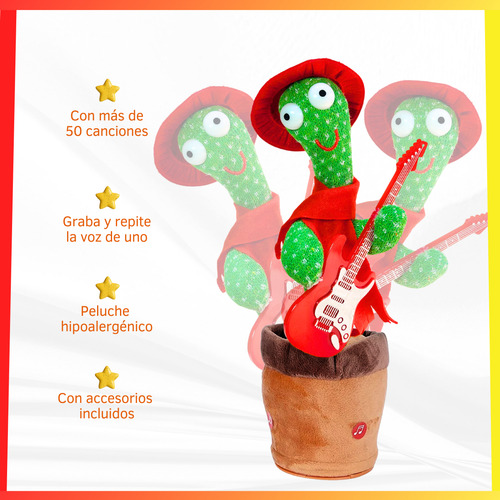Cactus Bailarín Juguete Con Música Canta Baila Y Repite Voz