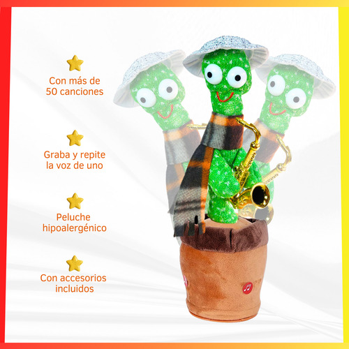 Cactus Bailarín Juguete Con Música Canta Baila Y Repite Voz