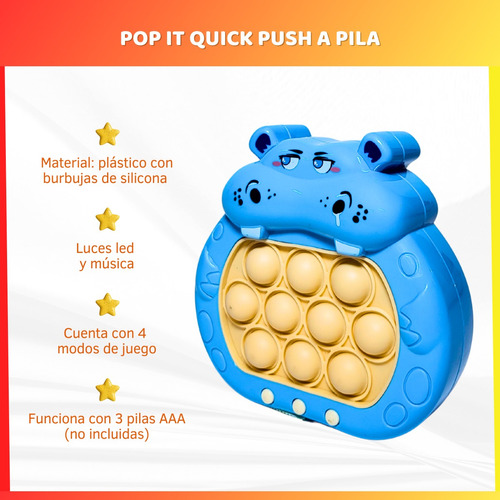 Pop It Quick Push Juego Sensorial Memoria Luz Sonido A Pilas