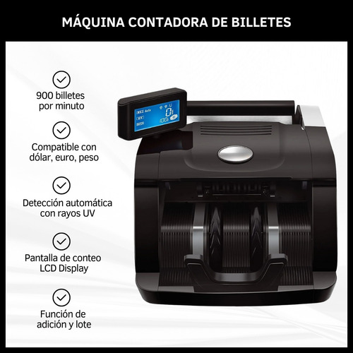 Maquina Contadora De Billetes Con Detección Billetes Falsos