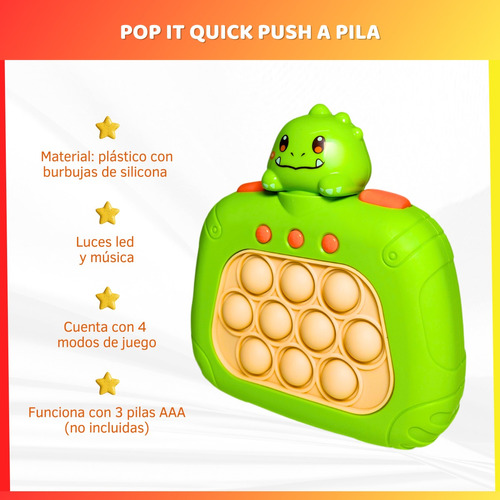 Pop It Quick Push Juego Sensorial Memoria Luz Sonido A Pilas