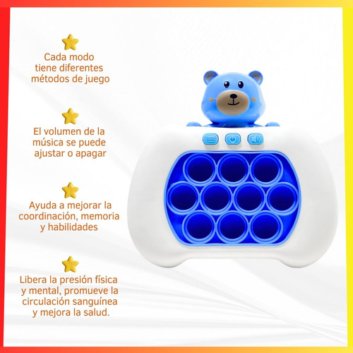 Pop It Quick Push Juego Sensorial Memoria Luz Sonido A Pilas