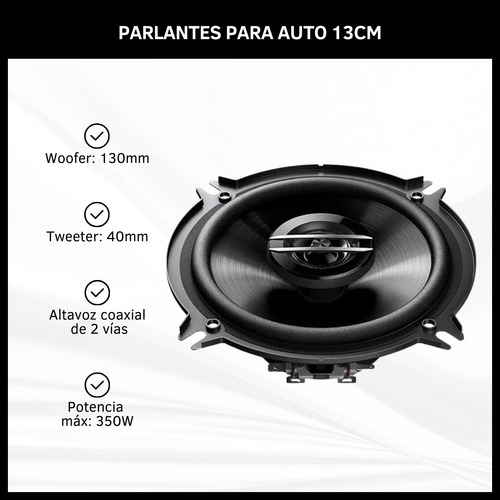 Parlantes Para Auto Coaxiales Ts-g1320e 130mm 350w 2 Vías