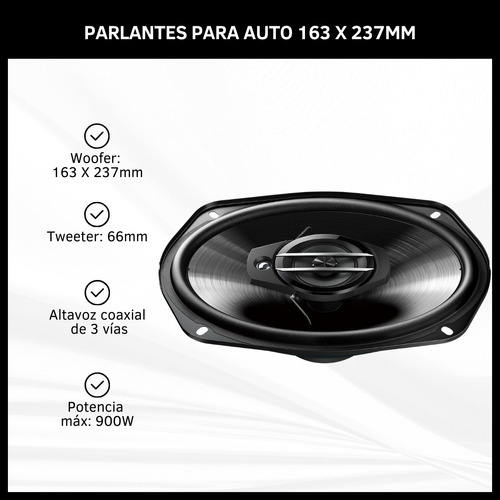Parlantes Para Auto Coaxiales Ts-g6920e 23x16 Cm 900w 3 Vías