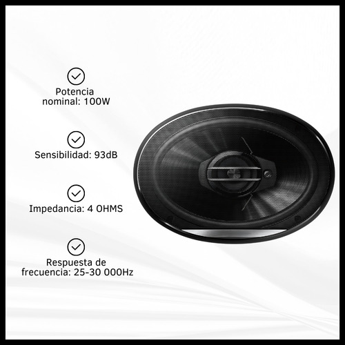 Parlantes Para Auto Coaxiales Ts-g6920e 23x16 Cm 900w 3 Vías