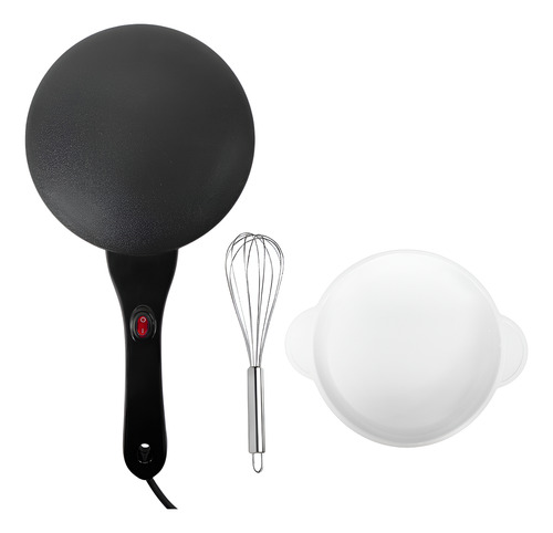 Panquequera Eléctrica Antiadherente 700w Con Batidor Y Bowl Negro