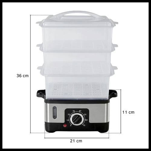 Vaporera Eléctrica 3 Niveles Capacidad 9 Litros Manual 950w