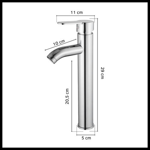 Grifería Canilla Monocomando Larga Pico Curvo Lavatorio