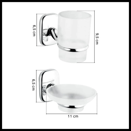 Set Kit 6 Accesorios Para Baño Completo De Acero Cromado