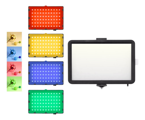 Panel Luz Led Usb Con Filtros Colores Removibles Fotografía Negro Blanco