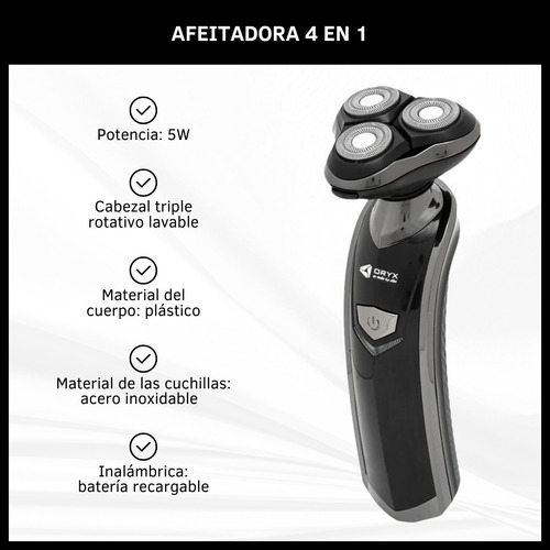 Afeitadora Inalámbrica 4 En 1 Recargable Corta Barba Cabello