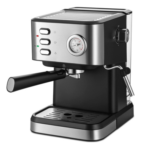 Cafetera Espresso Semi Automática Espumador De Leche 1.6l Plateado