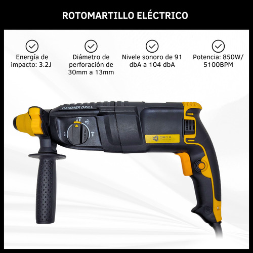 Rotomartillo Taladro Percutor Eléctrico 850w Mechas Maletín