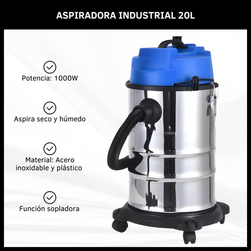 Aspiradora Sopladora De Tacho 1000w Secos Líquidos 20lts