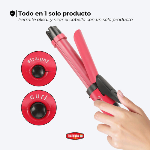 Kit Secador De Pelo Planchita Buclera 2 En 1 Combo Cabello