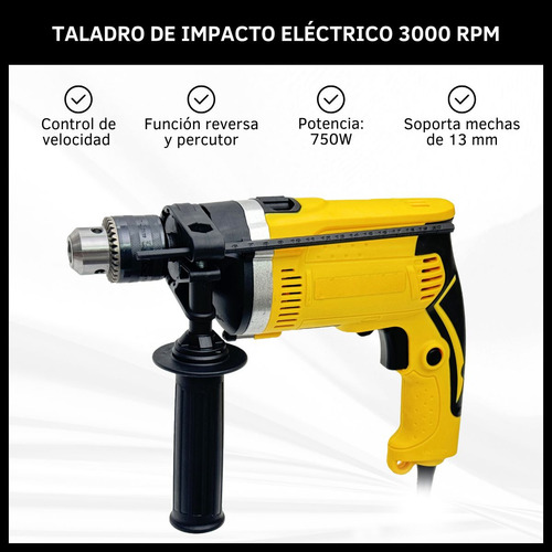 Taladro De Impacto Eléctrico Percutor Atornillador 750w