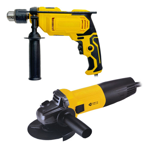 Set Taladro De Impacto 850w Amoladora Angular 780w Estuche