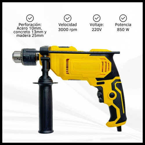 Set Taladro De Impacto 850w Amoladora Angular 780w Estuche