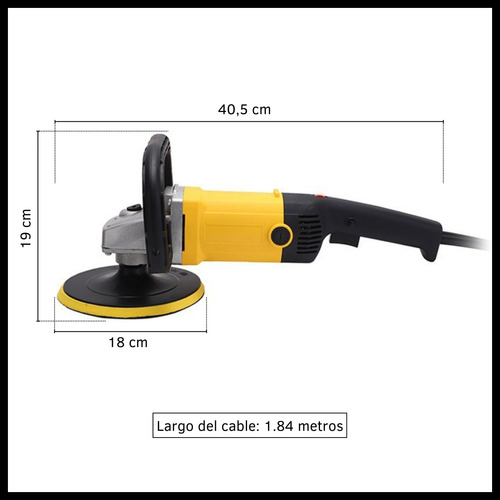 Pulidora Eléctrica Angular Para Autos 180mm 1400w 3000 Rpm