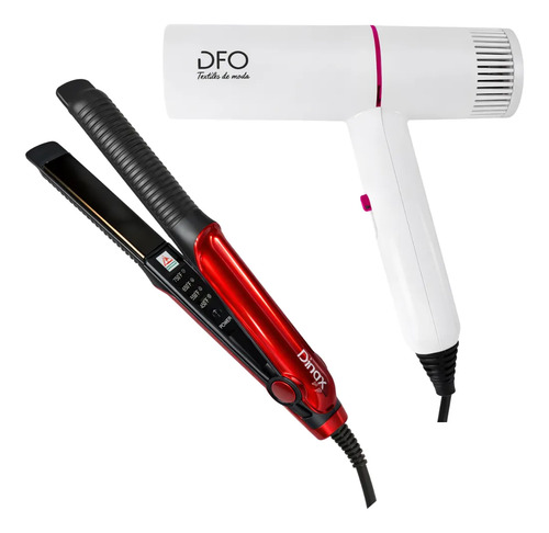 Kit Combo Secador De Pelo Y Planchita Alisadora Cabello Set