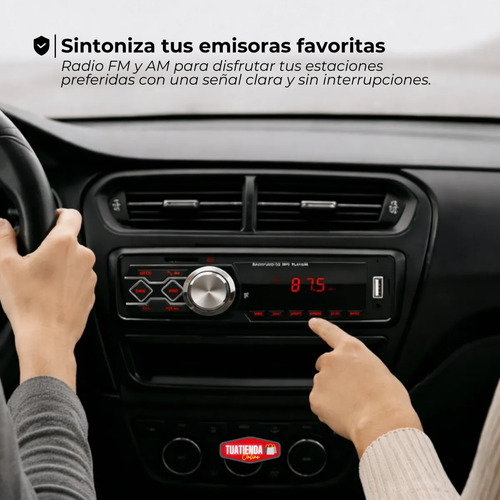 Estéreo Auto Frente Desmontable Control Remoto Usb Fm Mp3