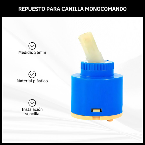 Cartucho Repuesto Para Grifería 35mm Canillas Monocomando