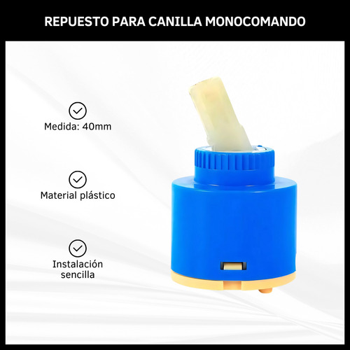Cartucho Repuesto Para Griferia Canillas Monocomando 40 Mm