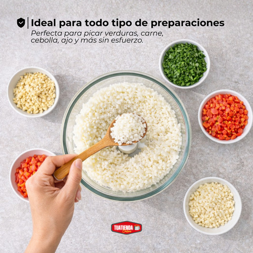 Picadora De Alimentos Trituradora Eléctrica Procesadora 350w Plateado