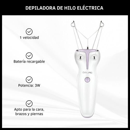 Depiladora De Hilo Eléctrica Recargable Vello Facial Cuerpo