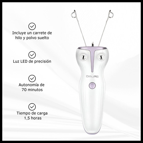 Depiladora De Hilo Eléctrica Recargable Vello Facial Cuerpo