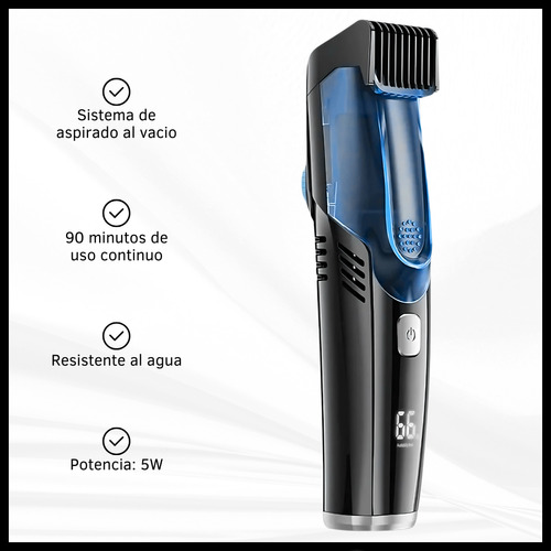Maquina Cortadora De Pelo Barba Con Aspiradora Inalámbrica