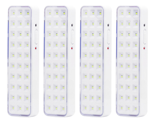 Luz De Emergencia Pack X4 Unidades Batería Recargable Usb